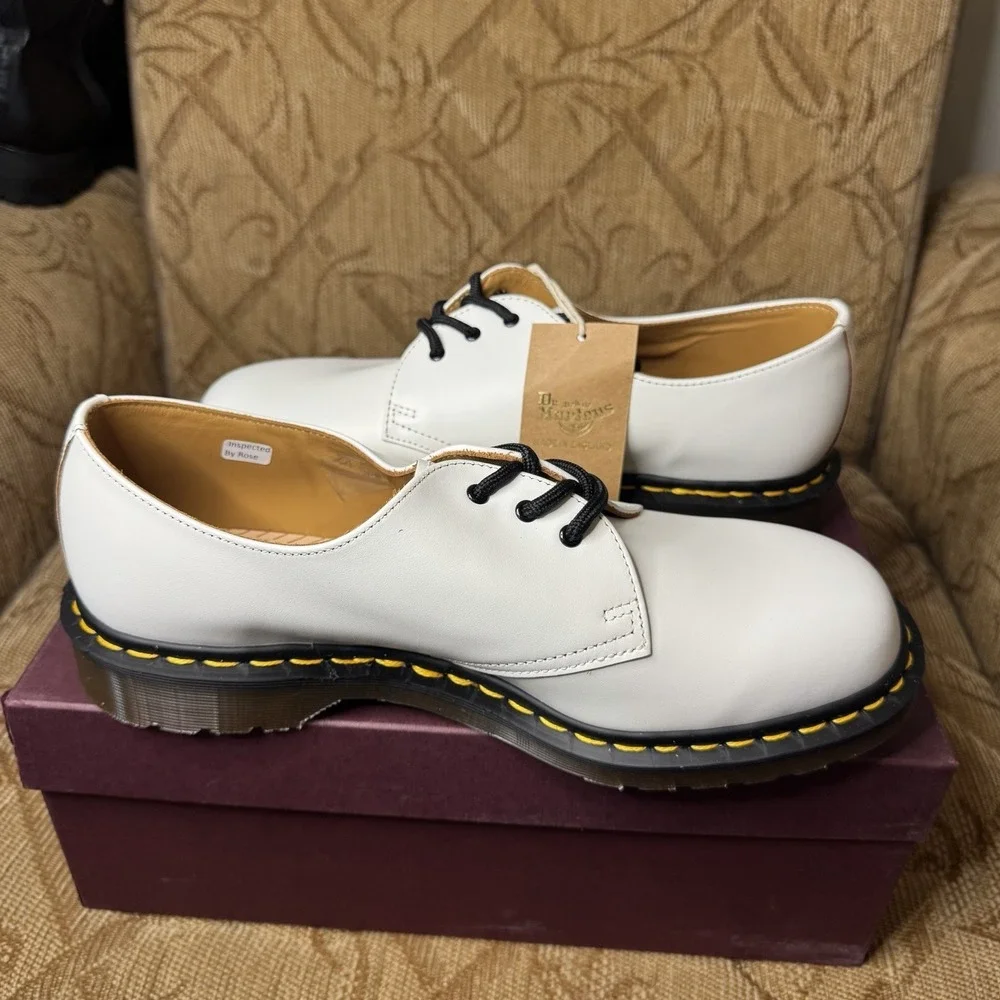 DR MARTEN 1461 VINTAGE White Quilon Unisex MADE in ENGLAND MEN US 11 UK 10 New